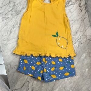 Florence Eiseman Yellow and Blue Lemon Matching Set